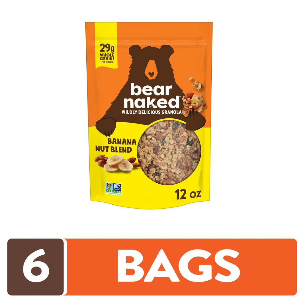 Bear Naked Banana Nut Granola serving bowl emphasizes hearty whole grains for energizing mornings.