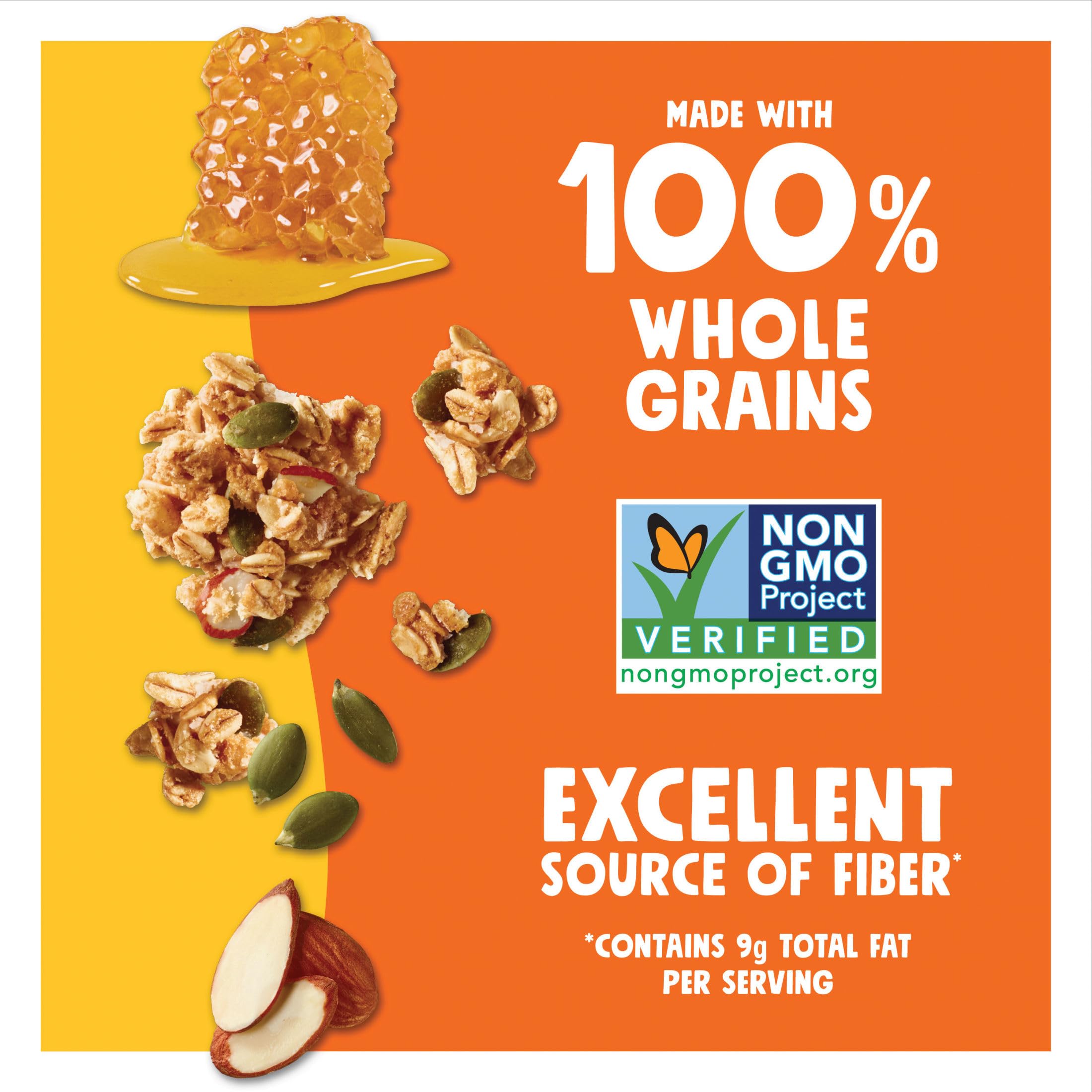 11oz Bear Naked granola bag on kitchen shelf for easy pantry access.