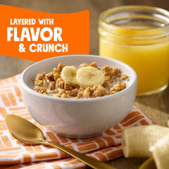 Peanut butter drizzle on Bear Naked Granola adds rich flavor and texture.
