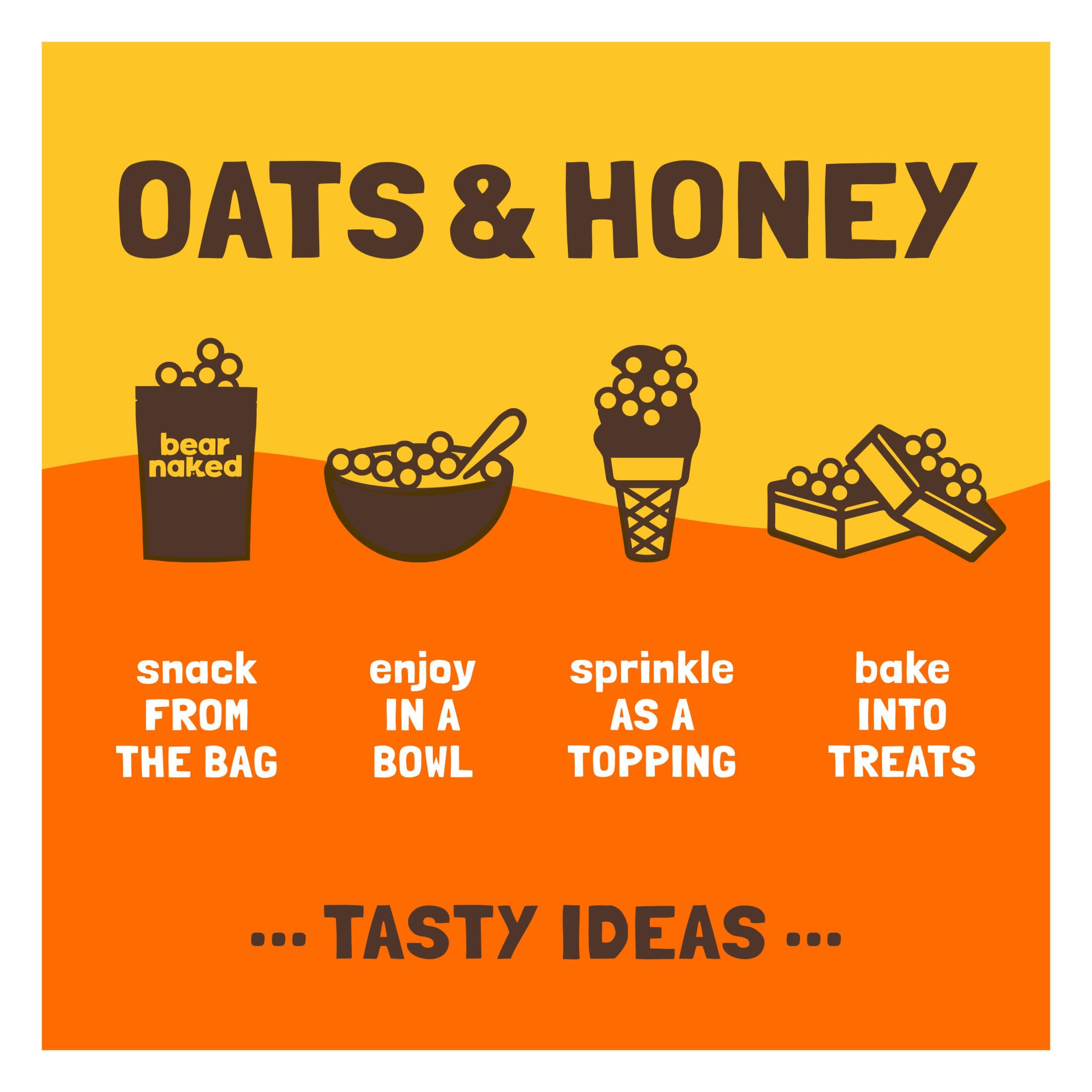 Bear Naked granola snack in hand demonstrates portable, ready-to-eat convenience.