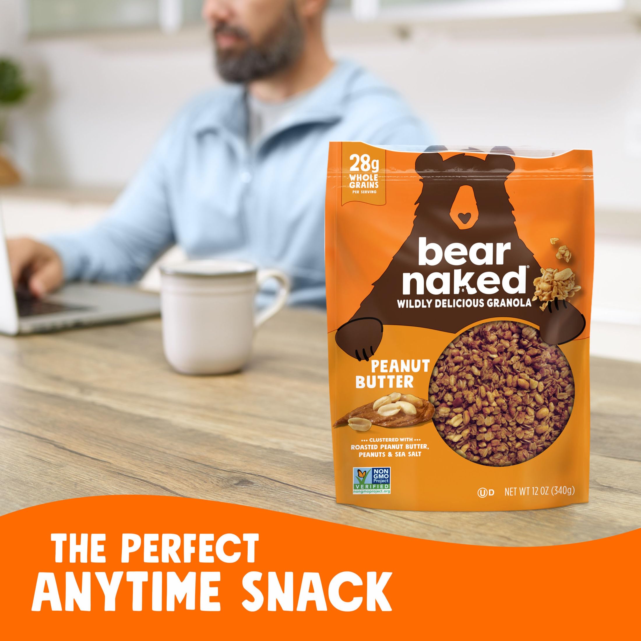 Bear Naked Granola with whole peanuts and sea salt for a crunchy bite.