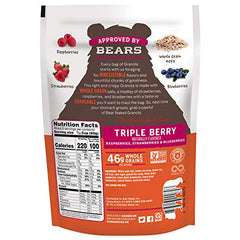 Bear Naked Triple Berry Crunch berries close-up in granola clusters, delightfully fruity