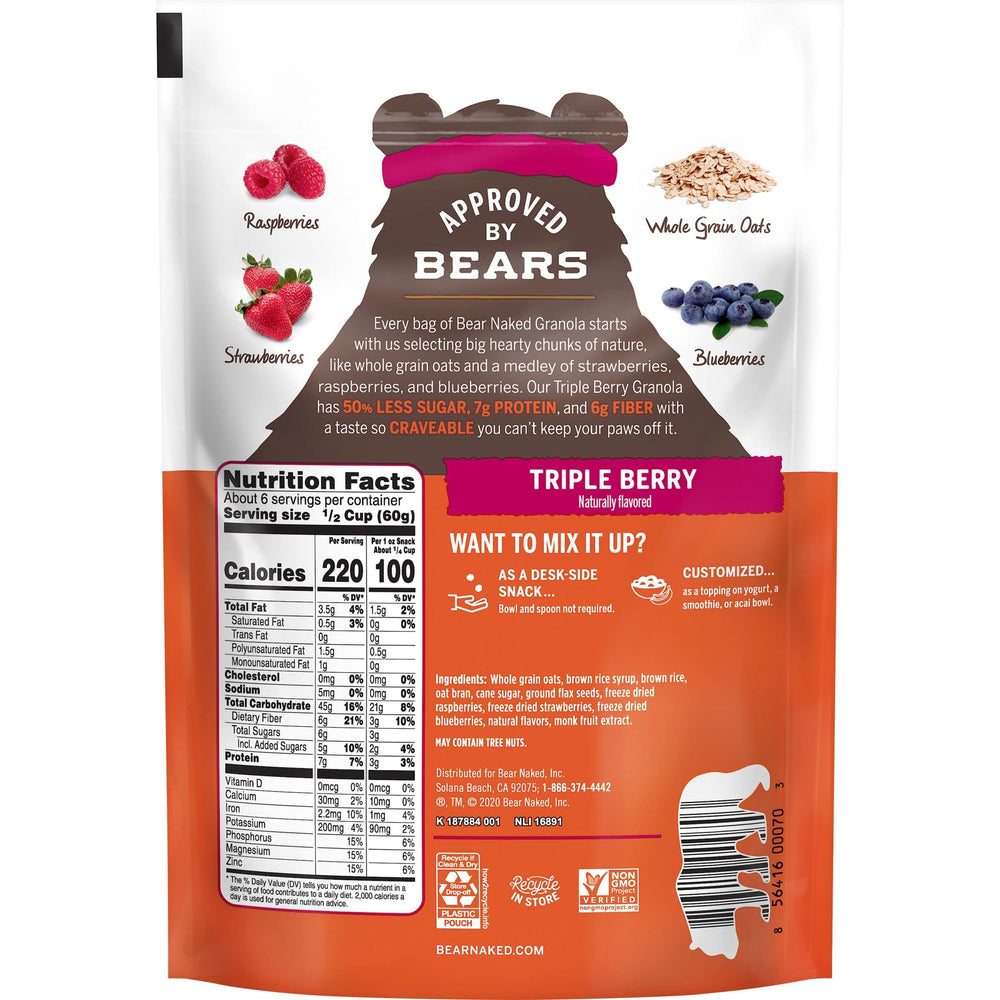 Kellogg's Bear Naked Granola displayed in a bright kitchen setting.