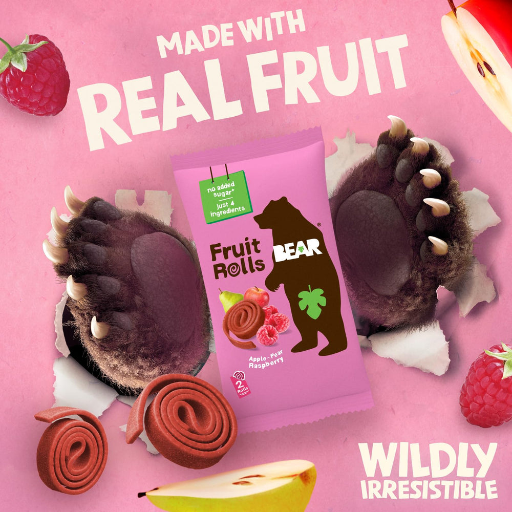 Unwrapped BEAR Raspberry Roll ready for a quick snack.