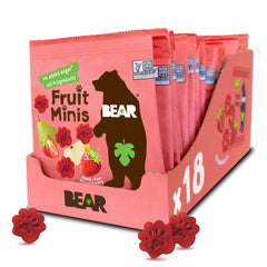BEAR Real Fruit Snack Minis Strawberry pack front, convenient on-the-go fruit bites