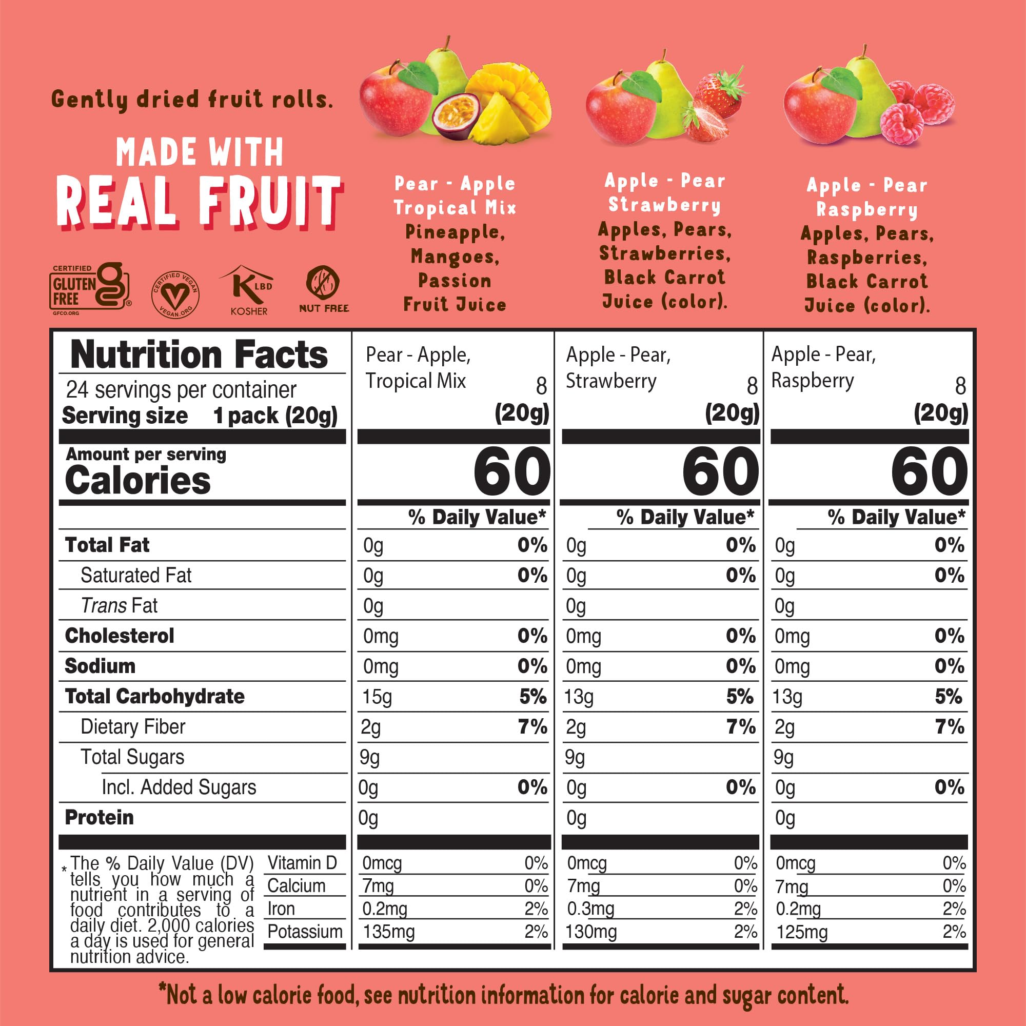 BEAR Real Fruit Snack Rolls strawberry pack for on-the-go snacking, real fruit flavor.