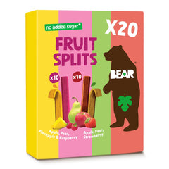 BEAR Real Fruit Snack Splits apple-strawberry variety, perfect lunchbox snack.
