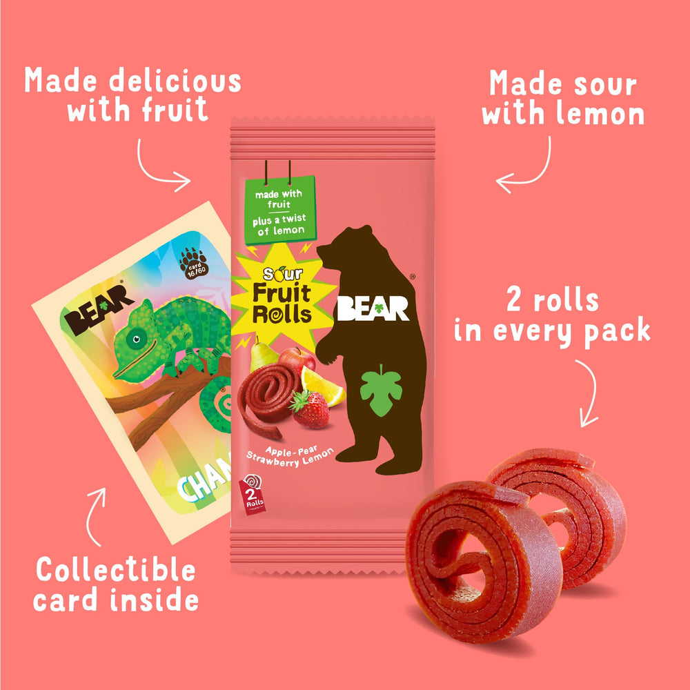 BEAR Sour Fruit Snack Rolls lunchbox idea showing convenient snacking on school days