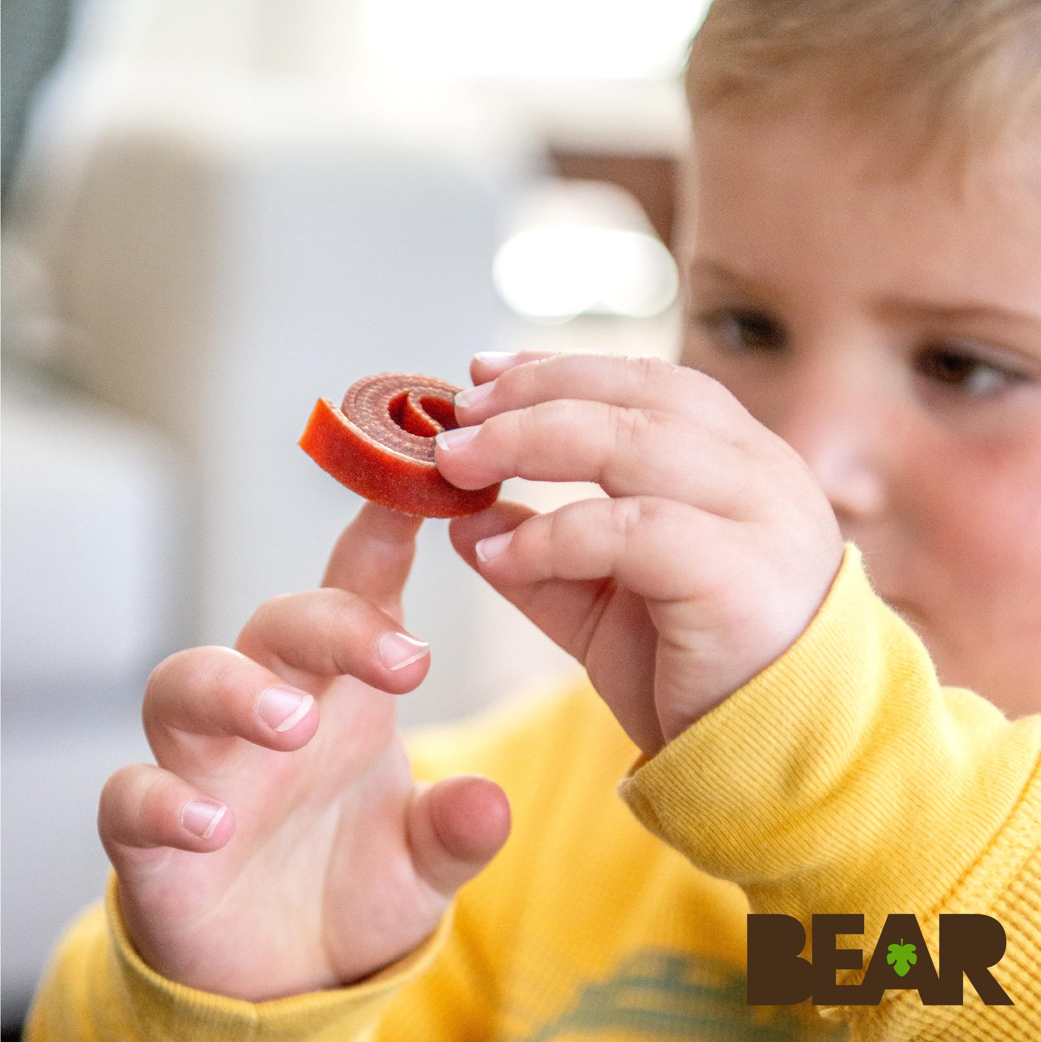 BEAR Sour Fruit Snack Rolls vegan badge on pack emphasizes plant-based choice