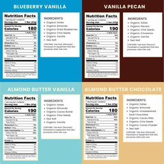 Bearded Brothers vegan energy bars ingredients close-up featuring organic nuts and seeds for protein.