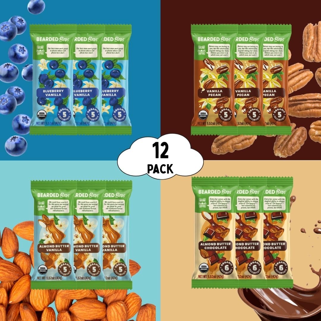 Bearded Brothers energy bar bite close-up with rich texture and natural sweetness.