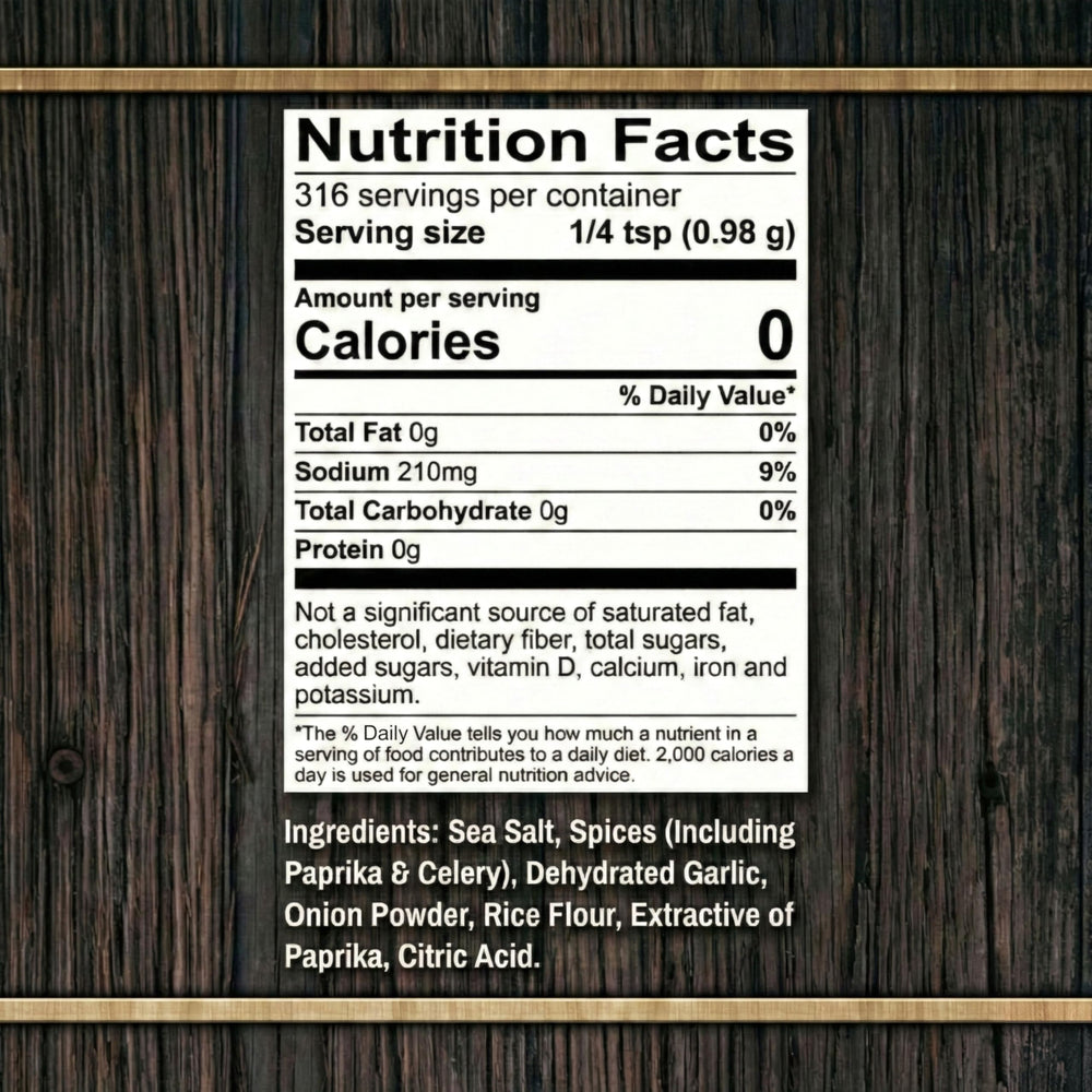 Close-up of Bearded Butcher Blend Original label showing gluten-free and no MSG