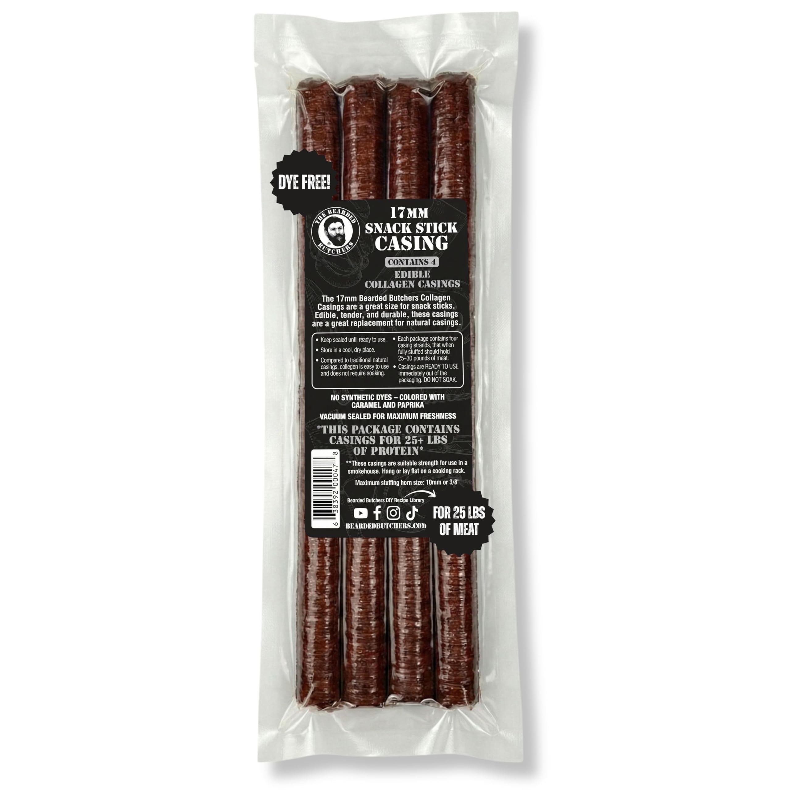Bearded Butchers edible 17mm mahogany casings ready-to-stuff for large batches