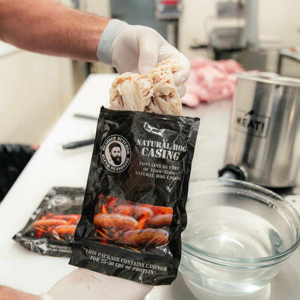 Resealable Bearded Butchers packaging keeps casings fresh between batches