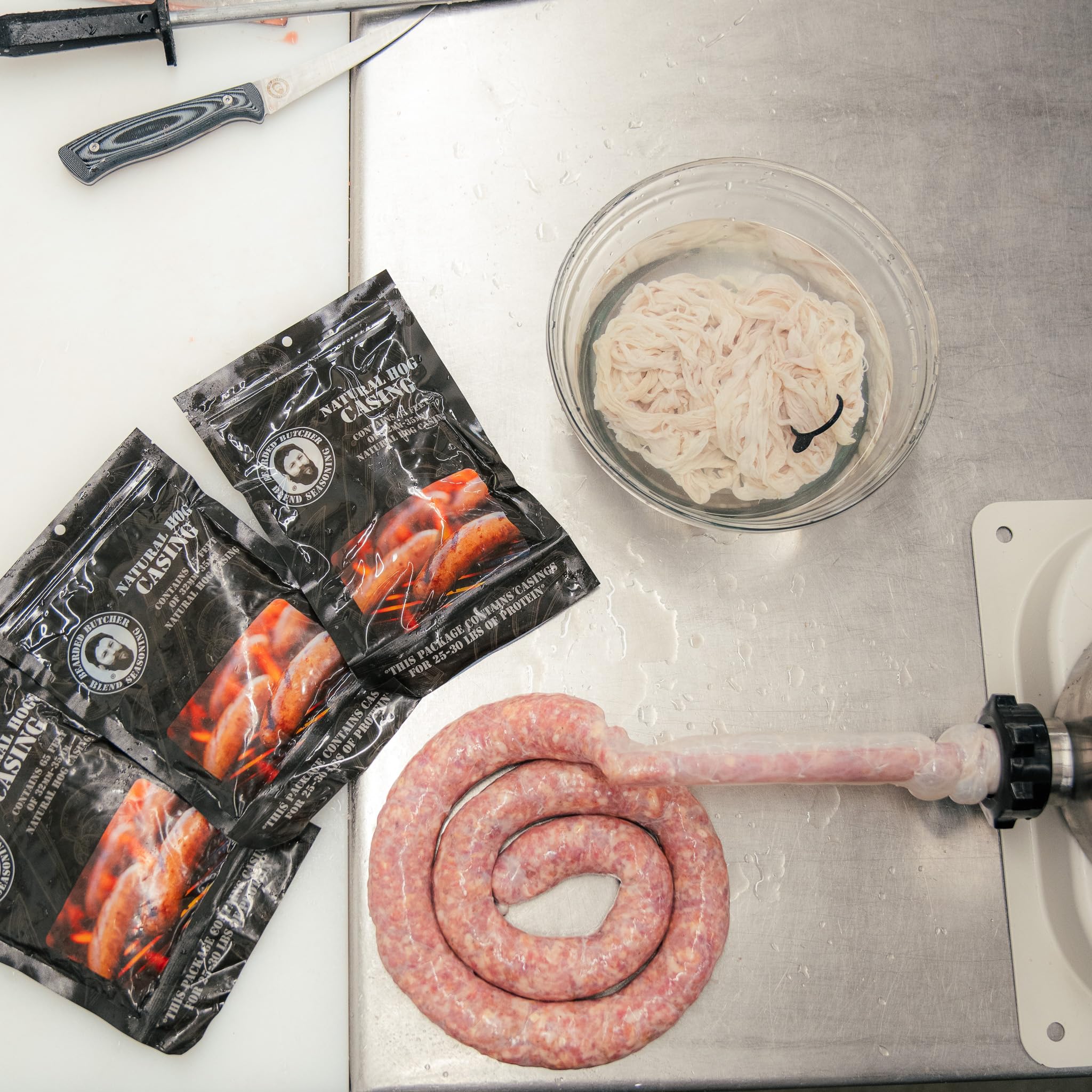 Bearded Butchers casings ready for soaking and stuffing into sausage links