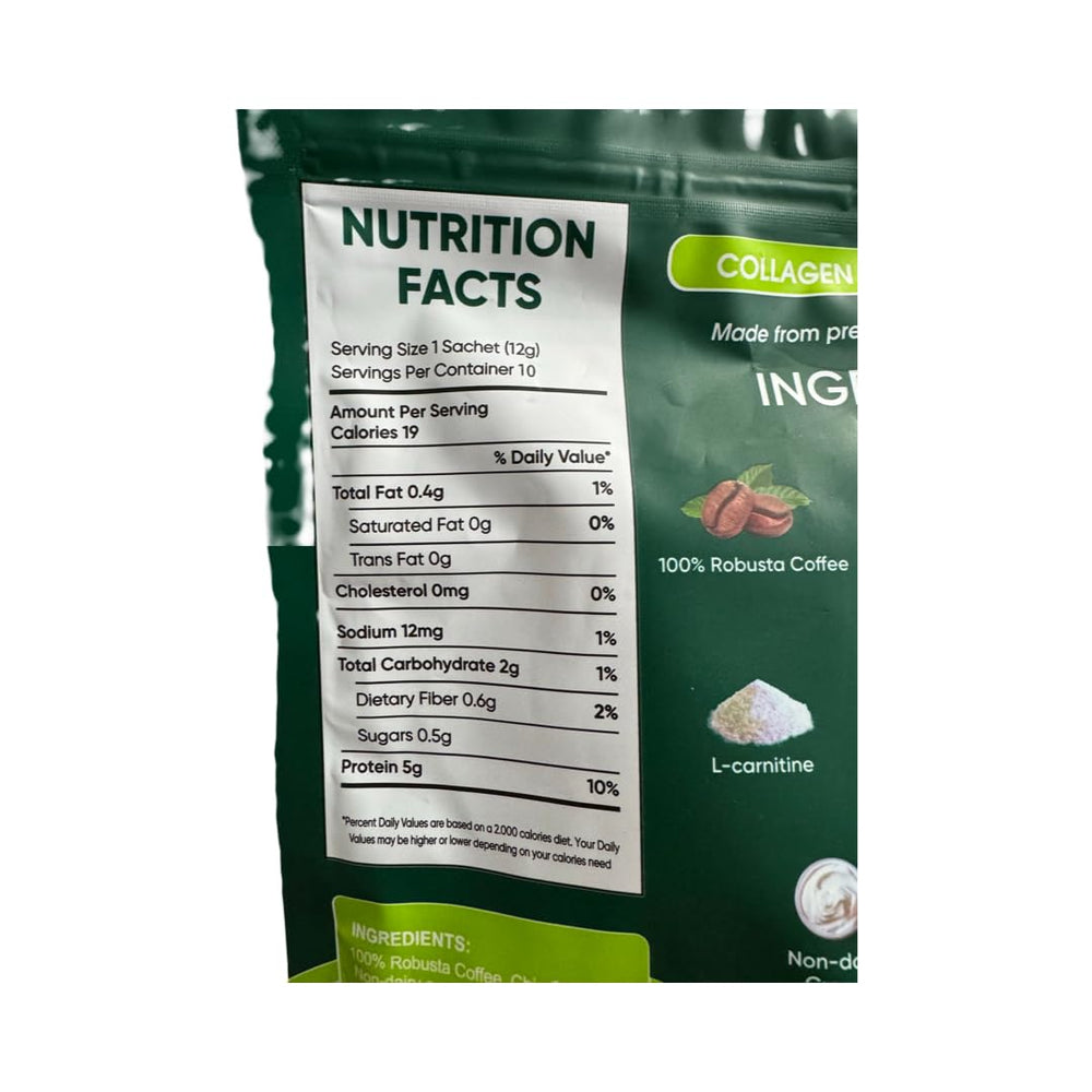 Brewing Beauty Milk FITGUM Collagen Chia Coffee into a cup with hot water