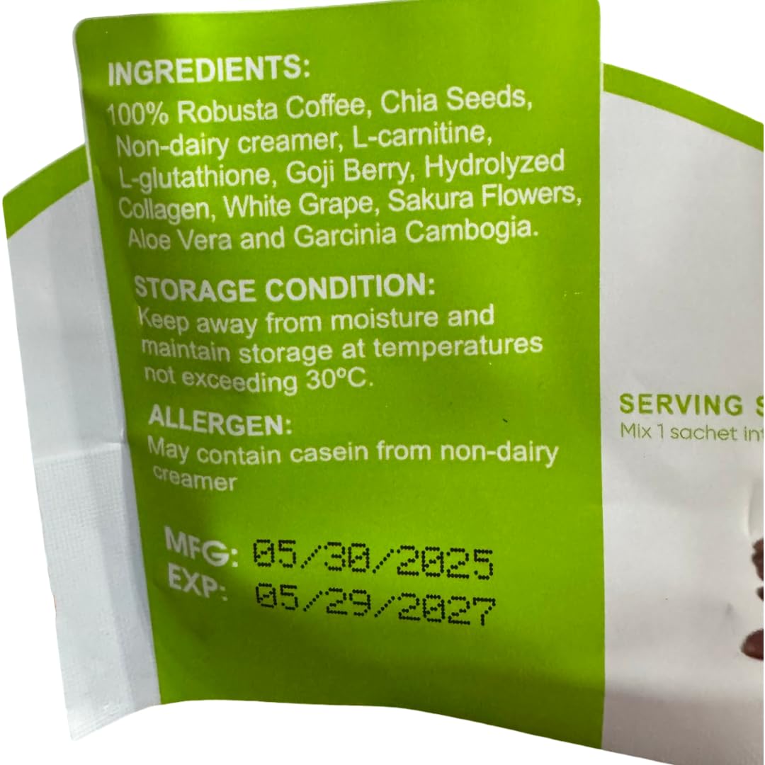 Steam rises from a cup of Beauty Milk FITGUM Collagen Chia Coffee