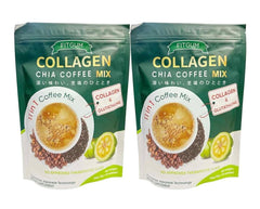 Ingredients board featuring collagen and chia among other components for Beauty Milk coffee