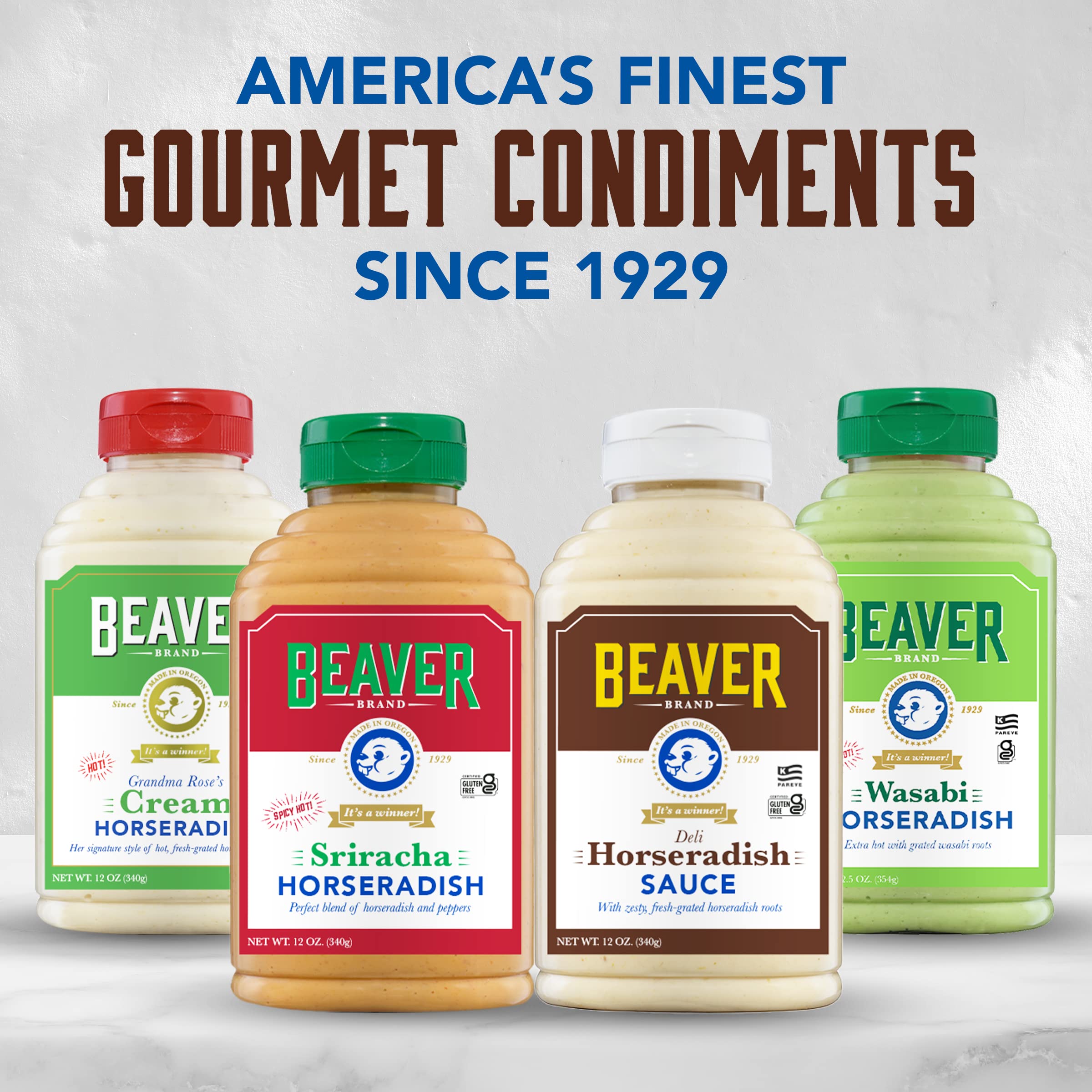 Beaver Brand Deli Horseradish Sauce squeeze bottle delivering smooth, versatile flavor for sandwiches