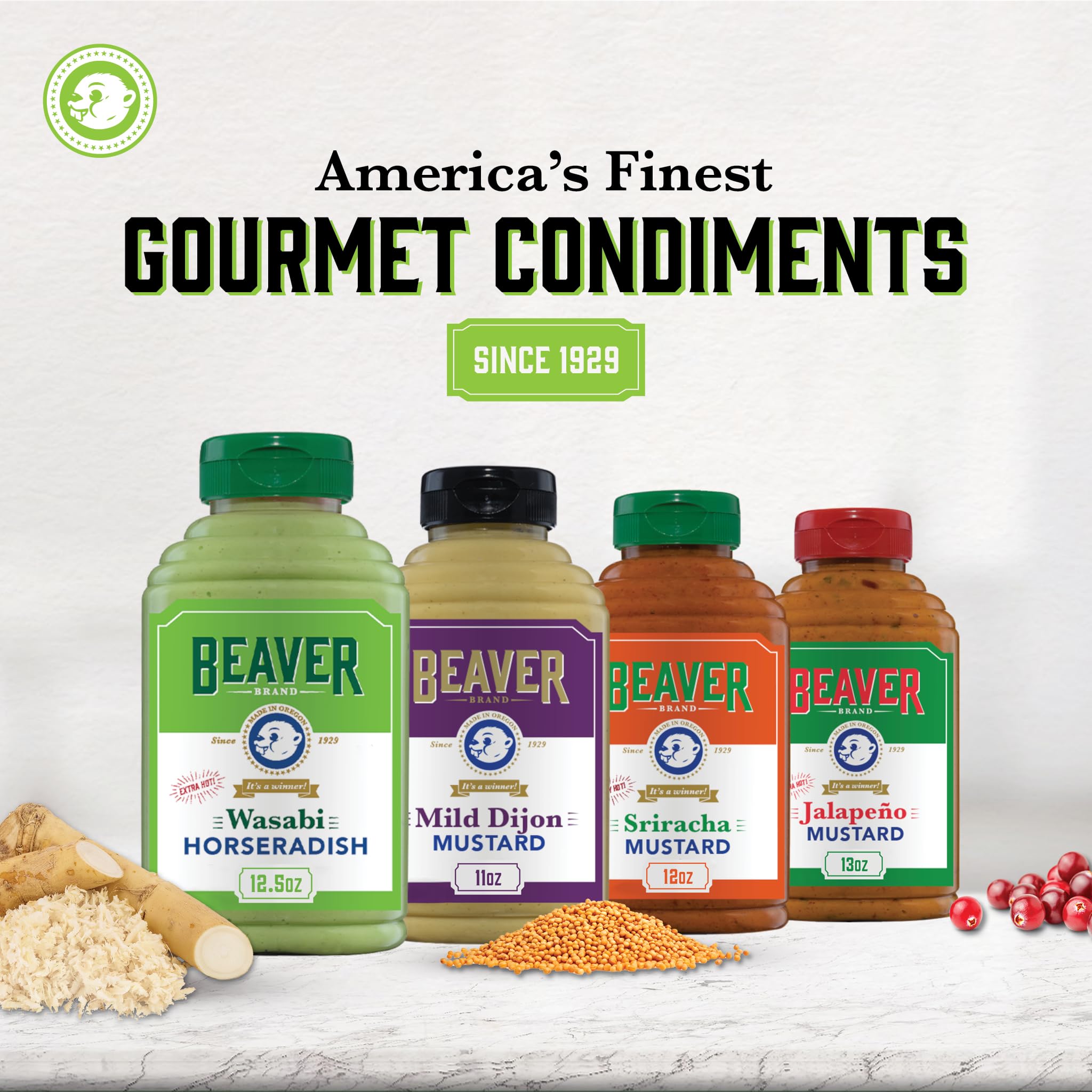 Beaver Extra Hot Wasabi Horseradish Sauce gluten-free label supports dietary choices.