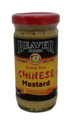 Beaver Extra Hot Chinese Mustard bottle pour highlights bold heat for stir-fries and dips