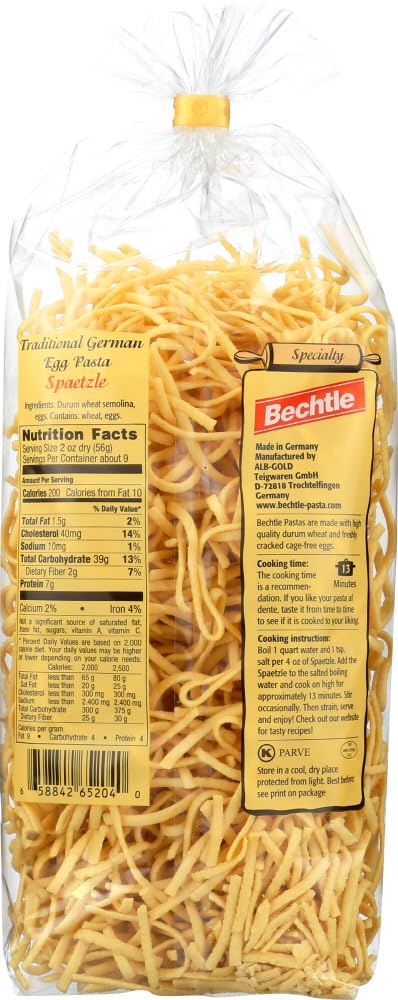 Bechtle Spaetzle baked with cheese for a cozy Kasespaetzle casserole.