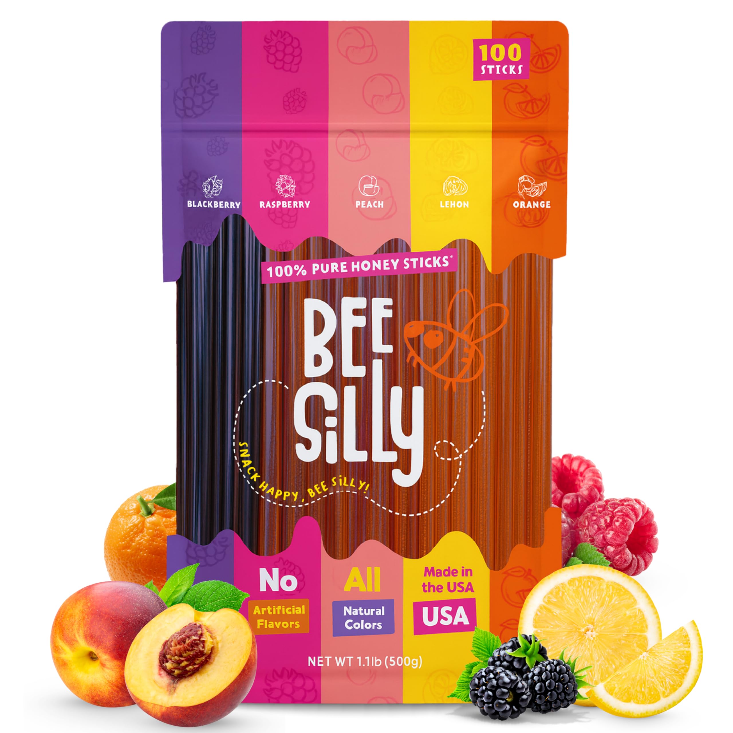 Bee Silly Lemon packaging, ready for lunchboxes and travel snacking.