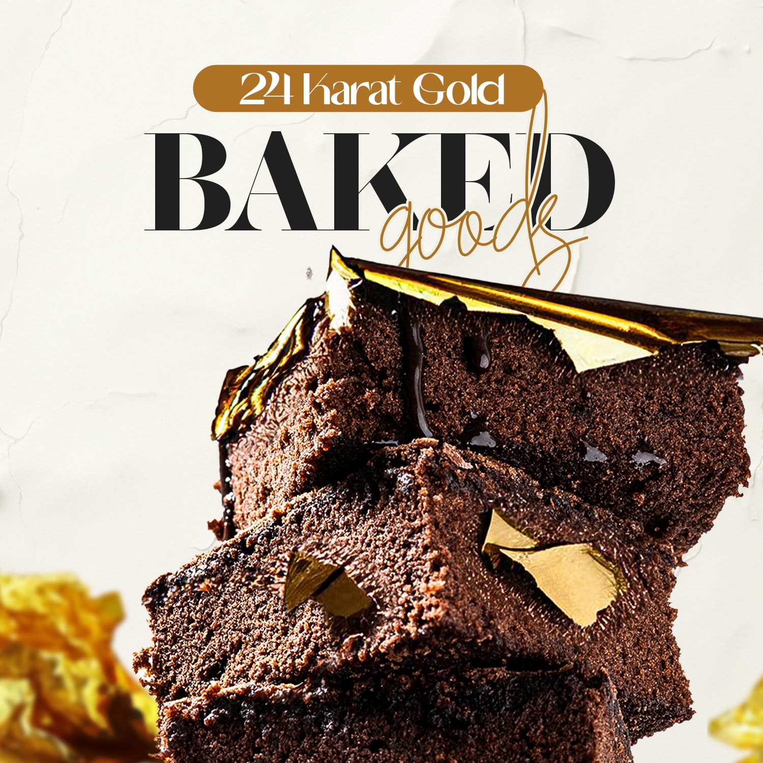BeePoint 24K flakes on chocolate for glossy edible accents