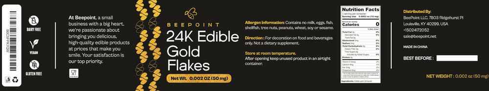 BeePoint 24K gold flakes dusted on cookies adds edible sparkle.