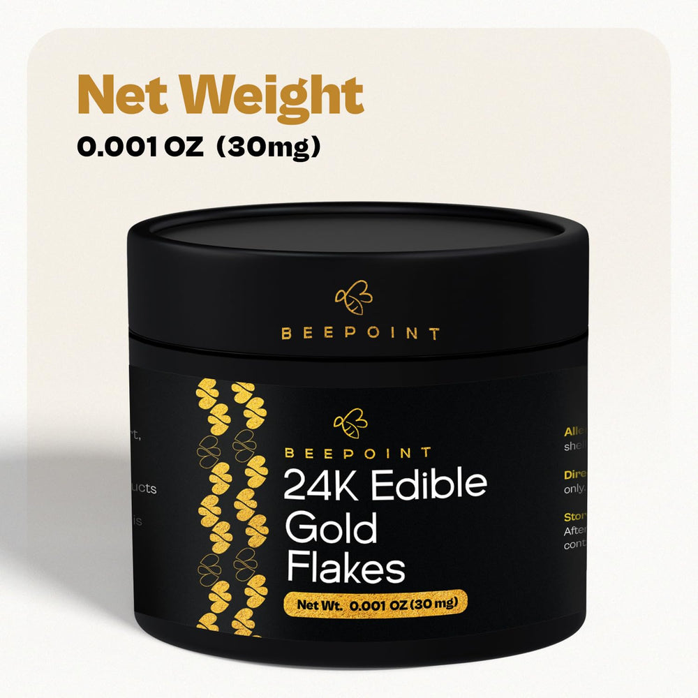 BeePoint 24K flakes for plating elevating dessert presentation