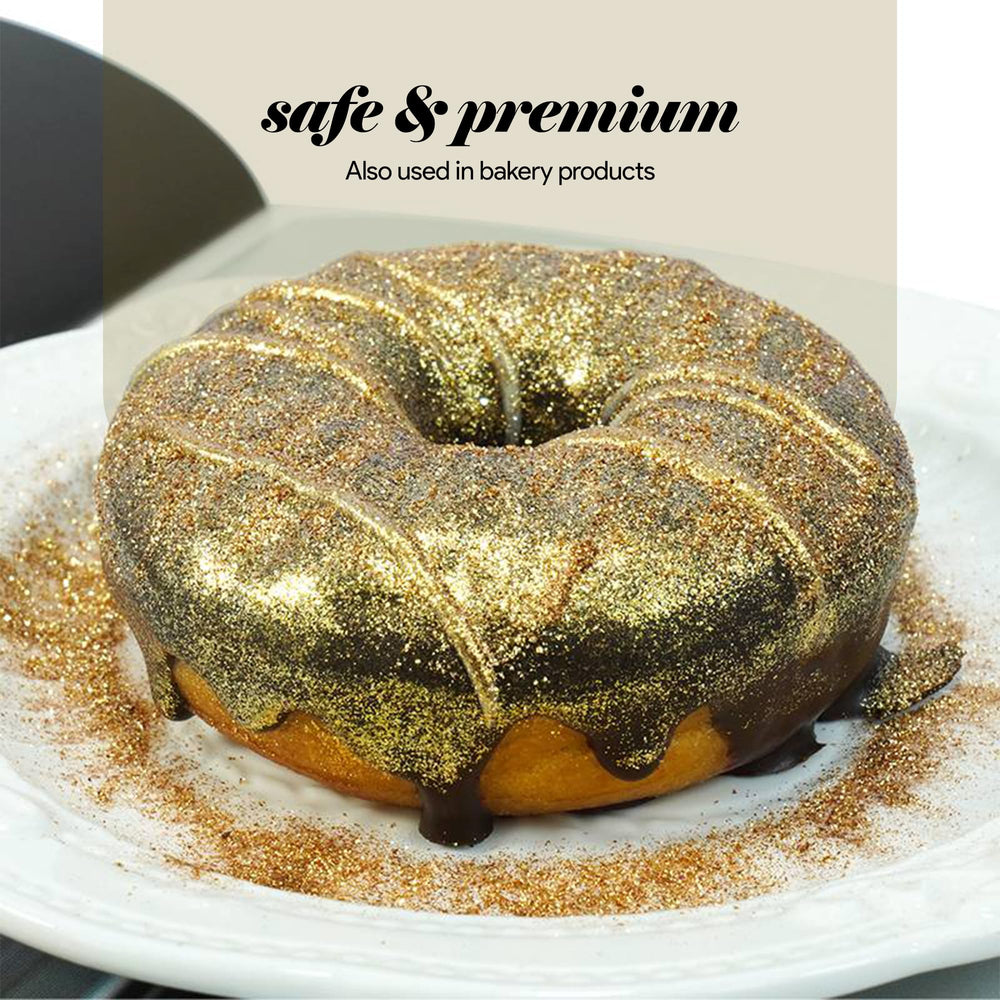 BeePoint Gold edible luster dust on chocolate creates luxe metallic finish