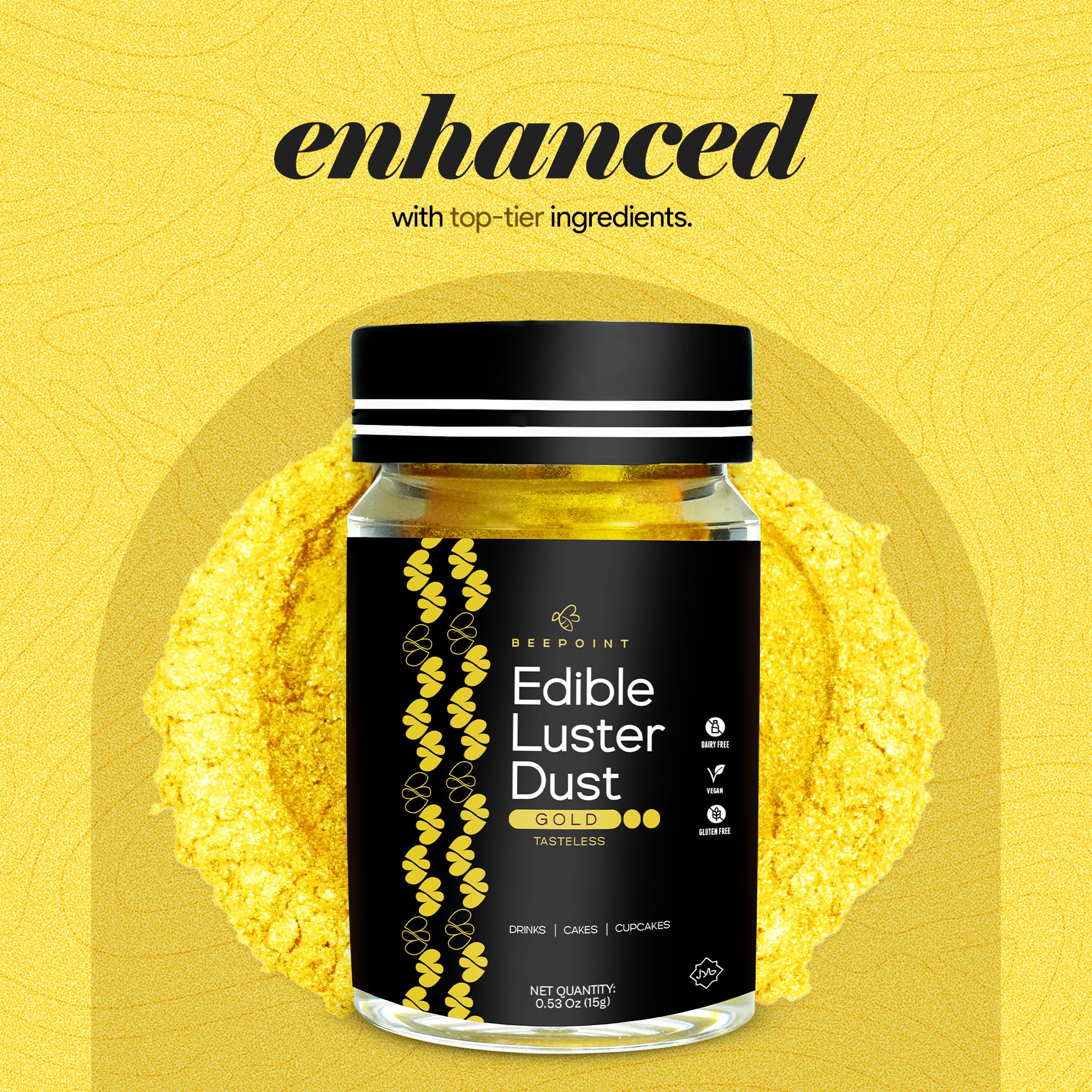 BeePoint Gold edible luster dust in pastries elevates celebratory looks