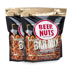BEER NUTS Original Bar Mix with pretzels and cheese sticks for a bold party snack.