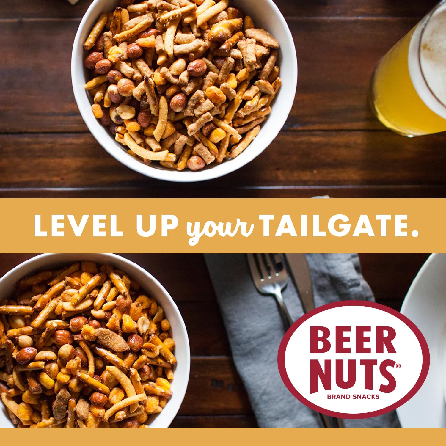 BEER NUTS Original Bar Mix served in a bowl for sharing.