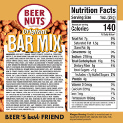 BEER NUTS Original Bar Mix with sesame sticks delivers savory crunch.