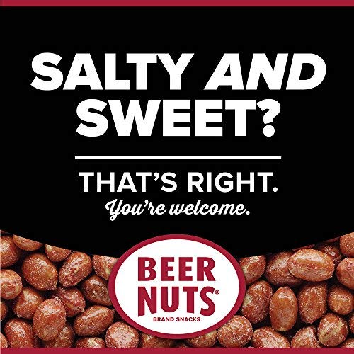 BEER NUTS Original Peanuts paired with beer and cheese idea
