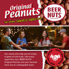 Close-up of BEER NUTS Original Peanuts showing crunchy roasted texture.