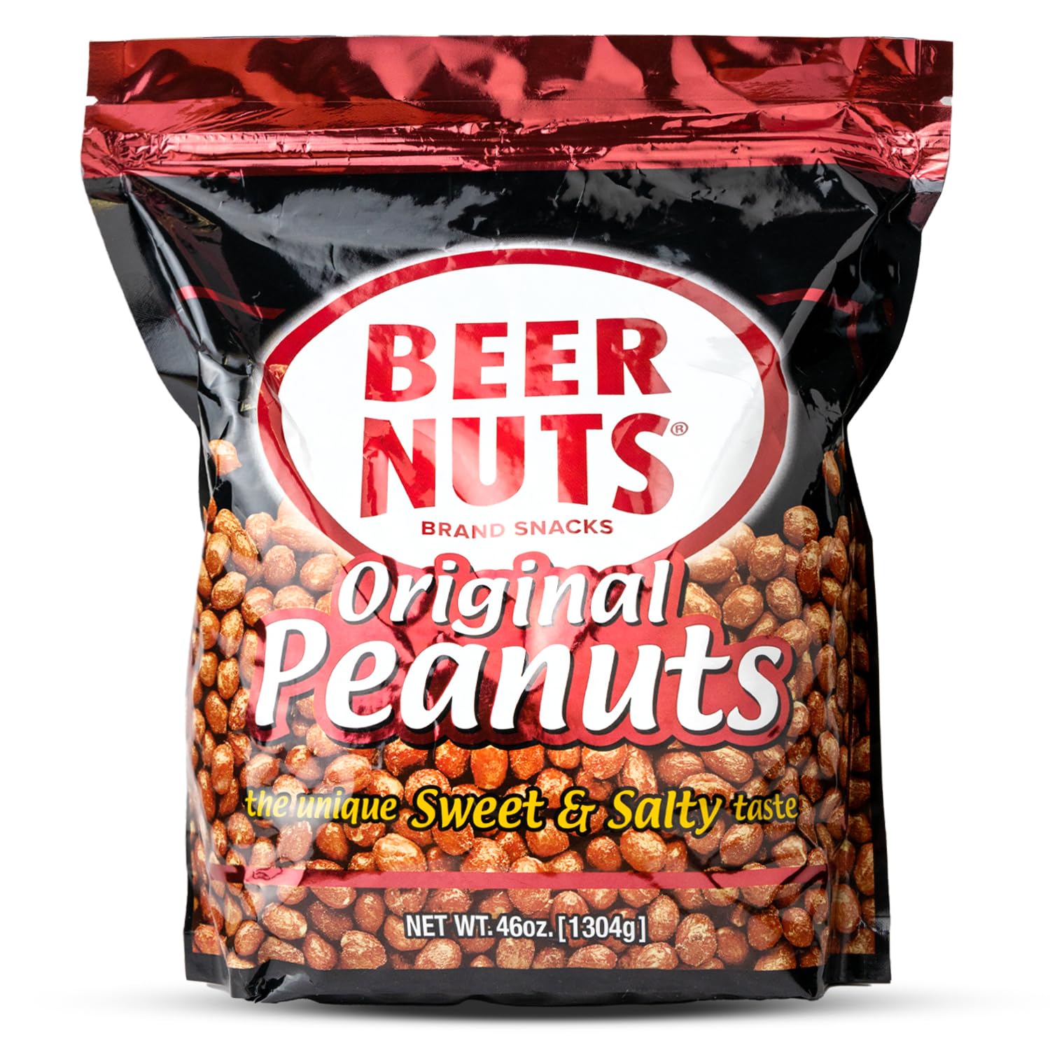 BEER NUTS Original Peanuts closeup – sweet and salty flavor ideal for snacking.
