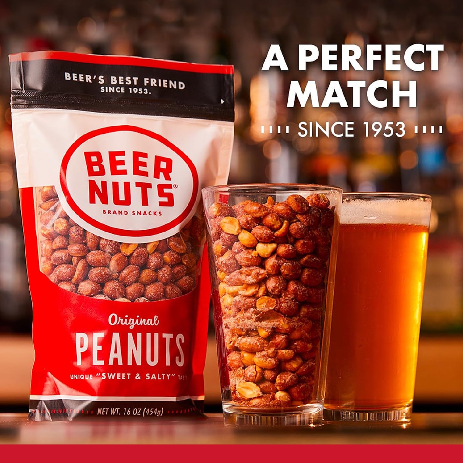 Nutrition highlights: BEER NUTS Original Peanuts offer protein and fiber benefits.