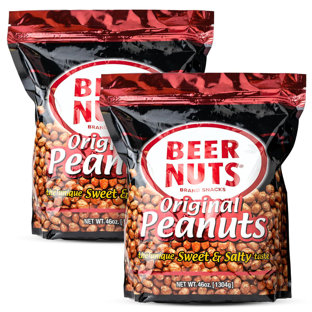 BEER NUTS Original Peanuts in a resealable bag for freshness on the go.