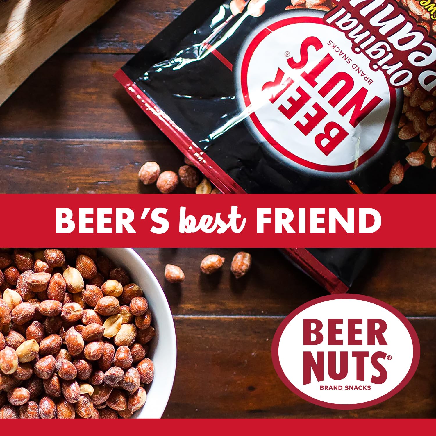 BEER NUTS Original peanuts travel-size jar, convenient for travel and picnics.