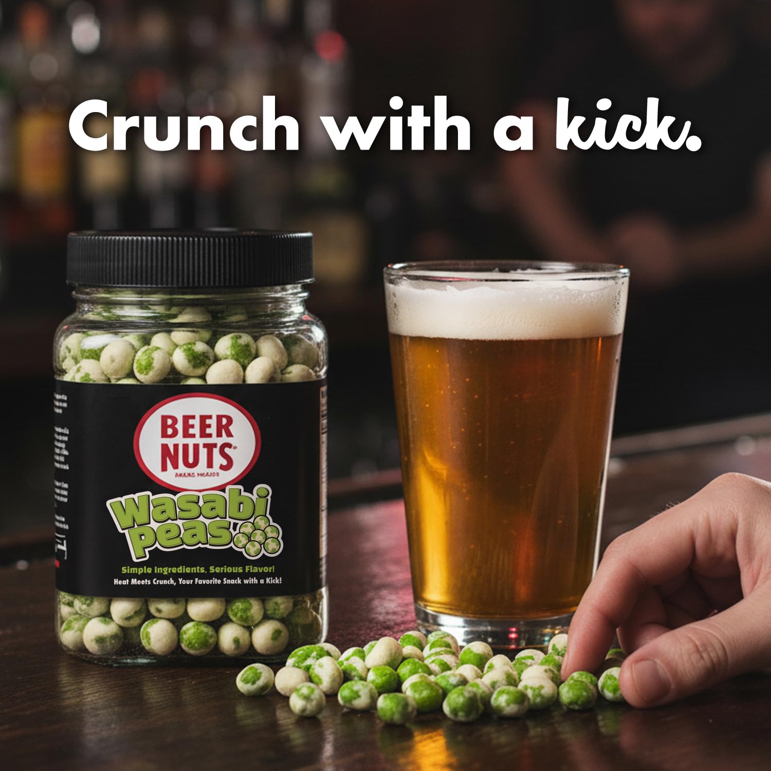Beer Nuts Wasabi Peas with beer pairing suggestion for game night