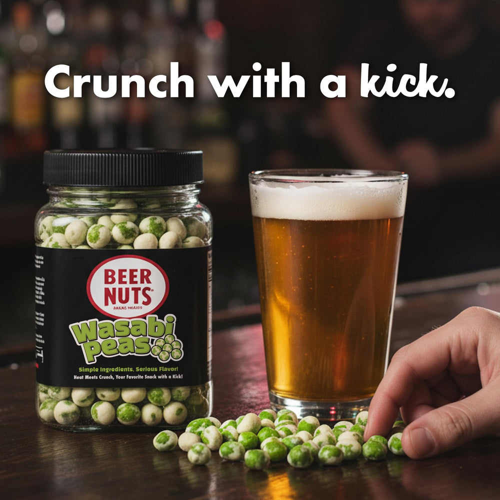 Beer Nuts Wasabi Peas with beer pairing suggestion for game night