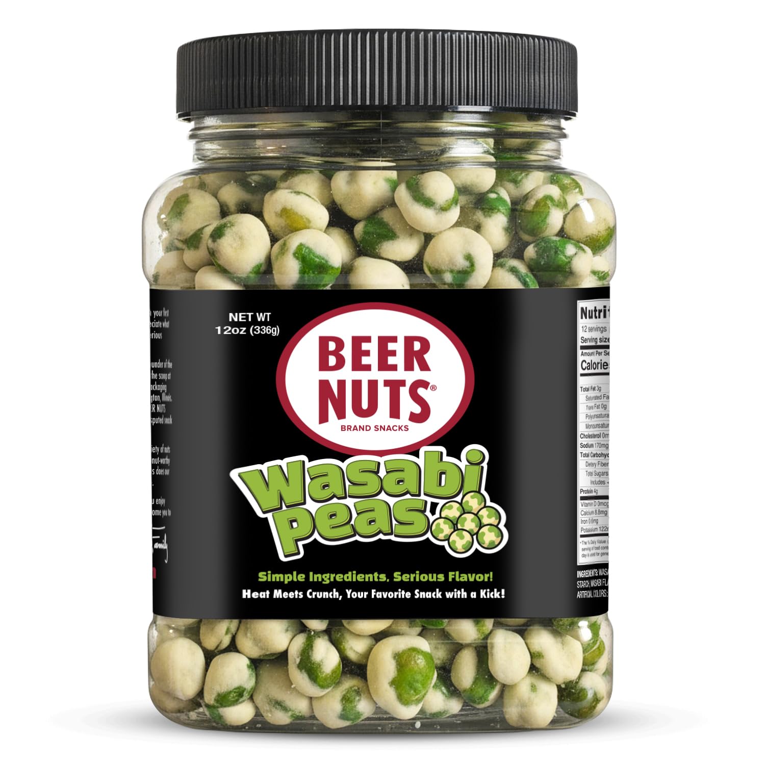 Beer Nuts Wasabi Peas close-up of bold crunch for snacking