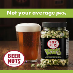 Beer Nuts Wasabi Peas USA-made badge emphasizes American craftsmanship