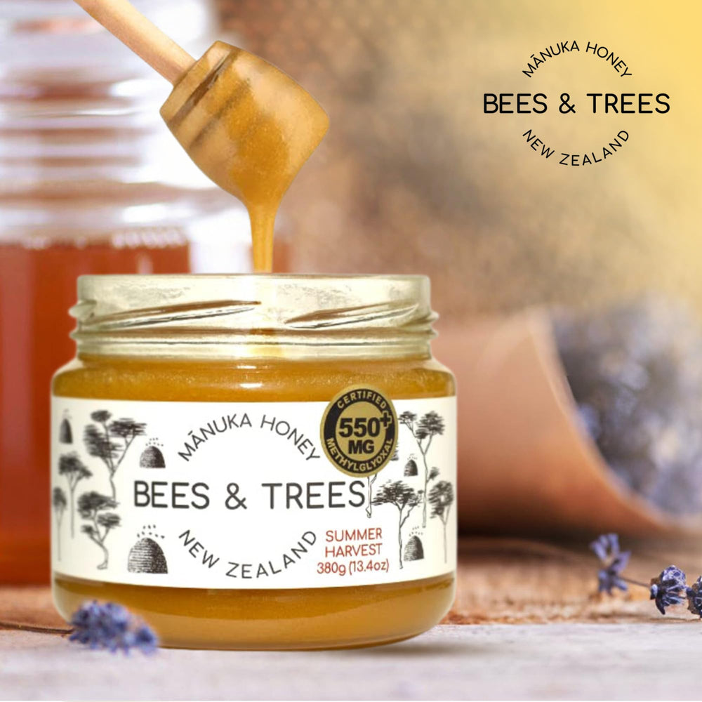 Bees & Trees Manuka honey added to smoothies for flavor boost.