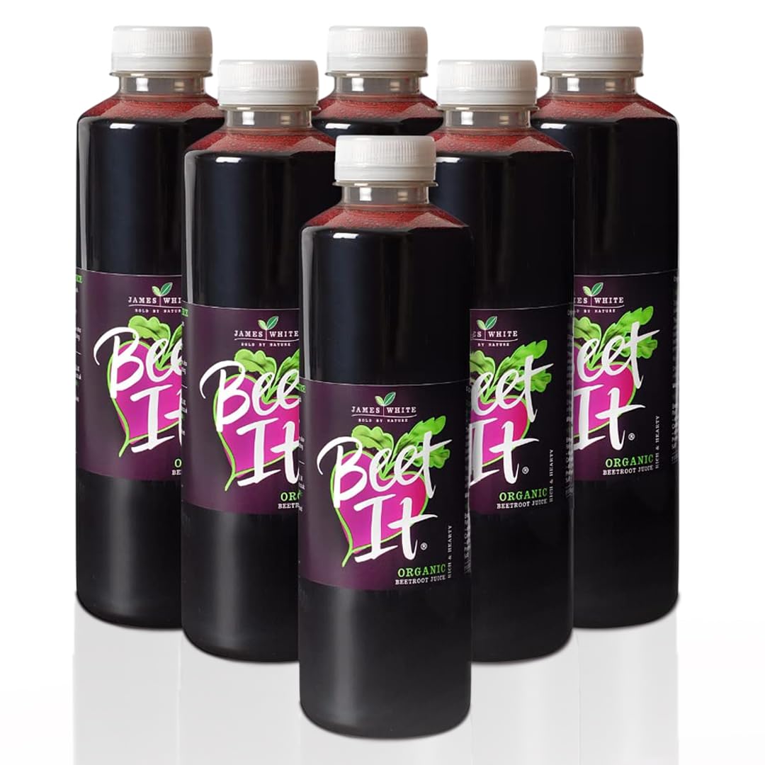 BEET IT Organic Beet Juice bottle ready for morning consumption
