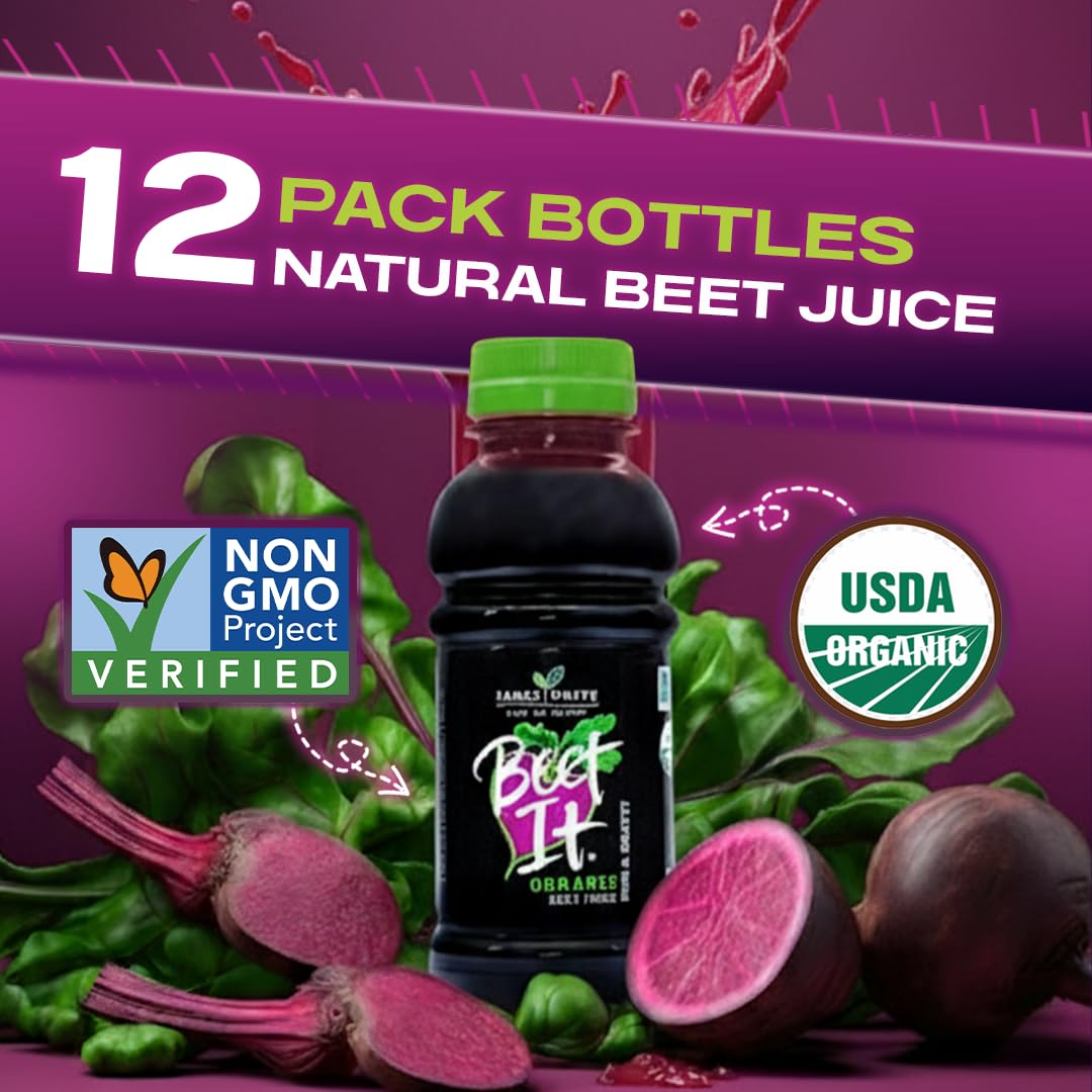 BEET IT organic beet juice being poured for a morning sip