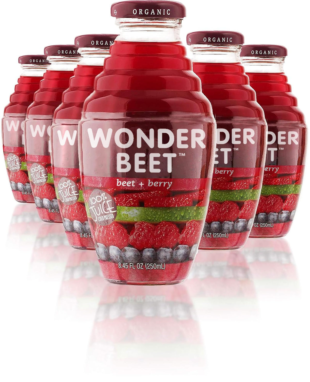 Beetology beet-berry juice bottle shows vibrant color for refreshment