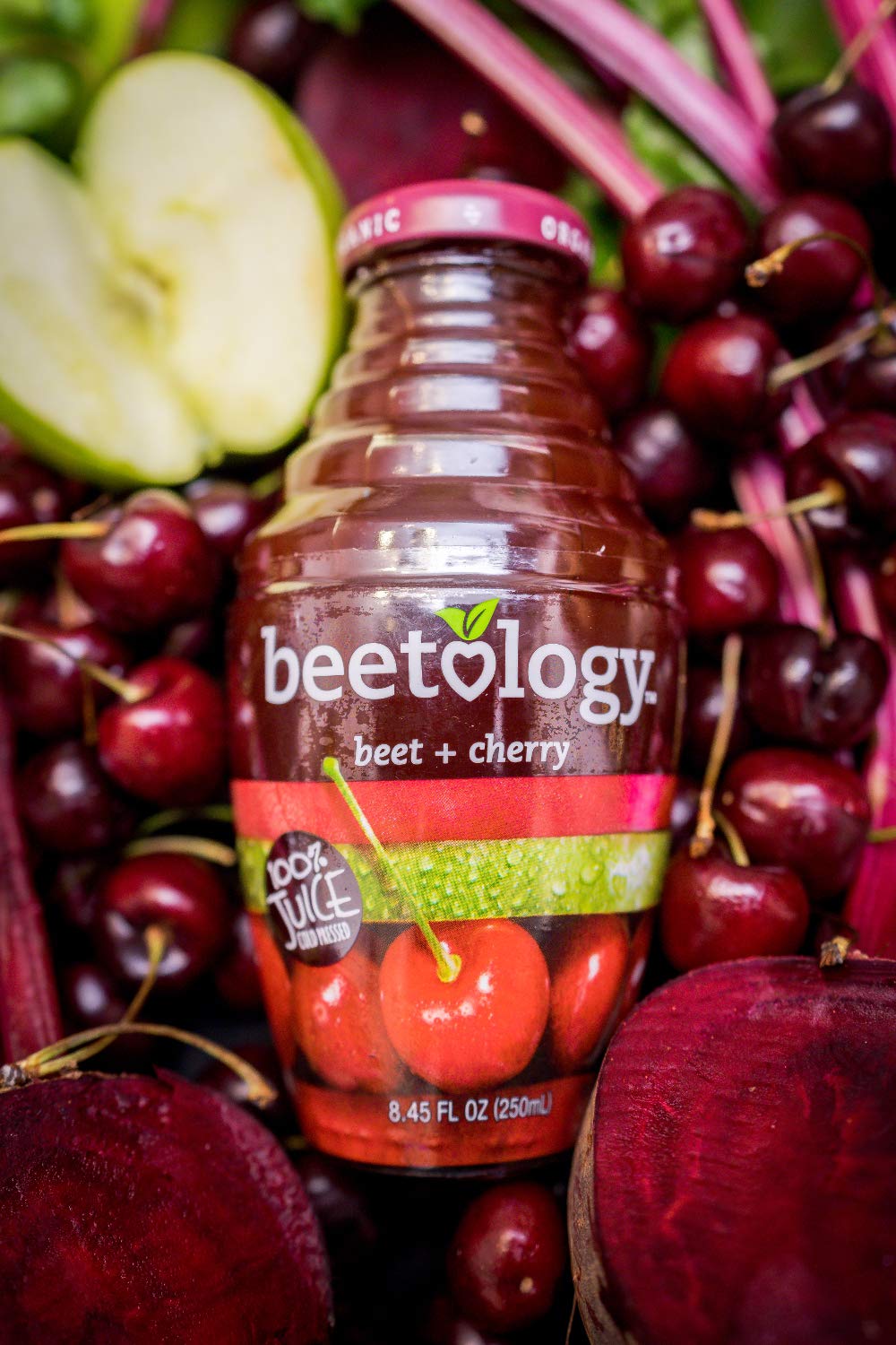 Beetology Beet Lemon Ginger bottle front highlights zesty flavor and digestive-friendly potential.
